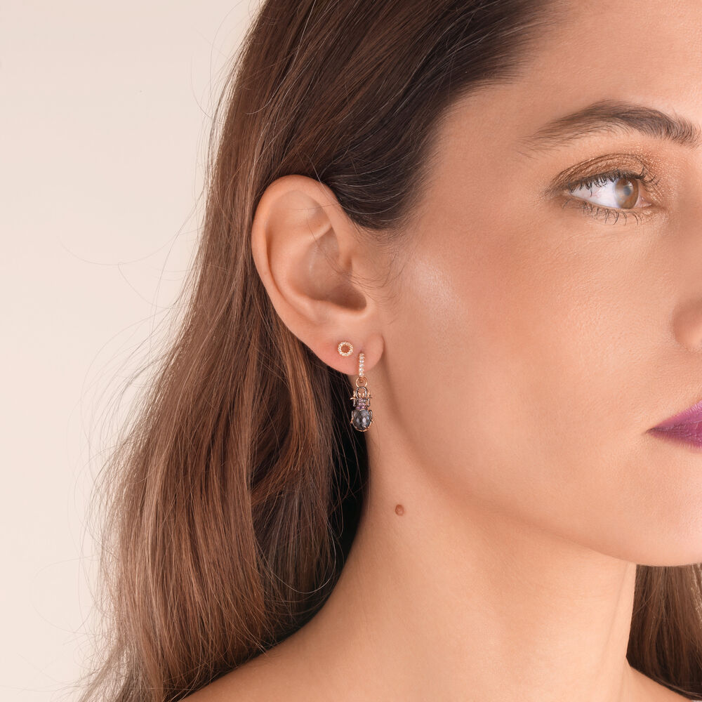 18ct Rose Gold Topaz Beetle Earring Drop | Annoushka jewelley